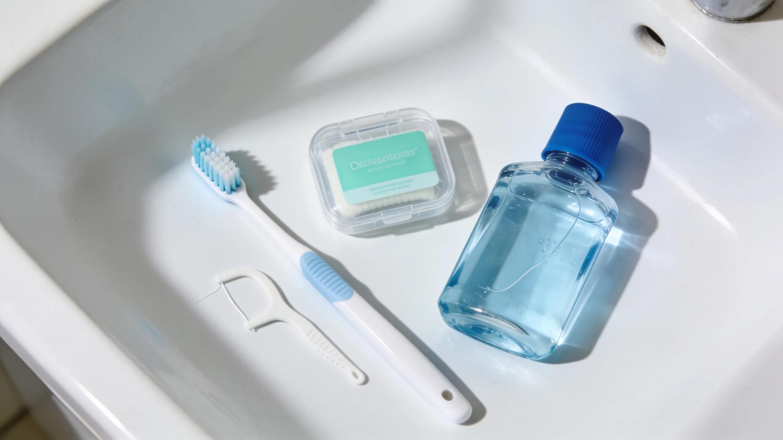 Dental care routine setup emphasizing preventive measures for gum health