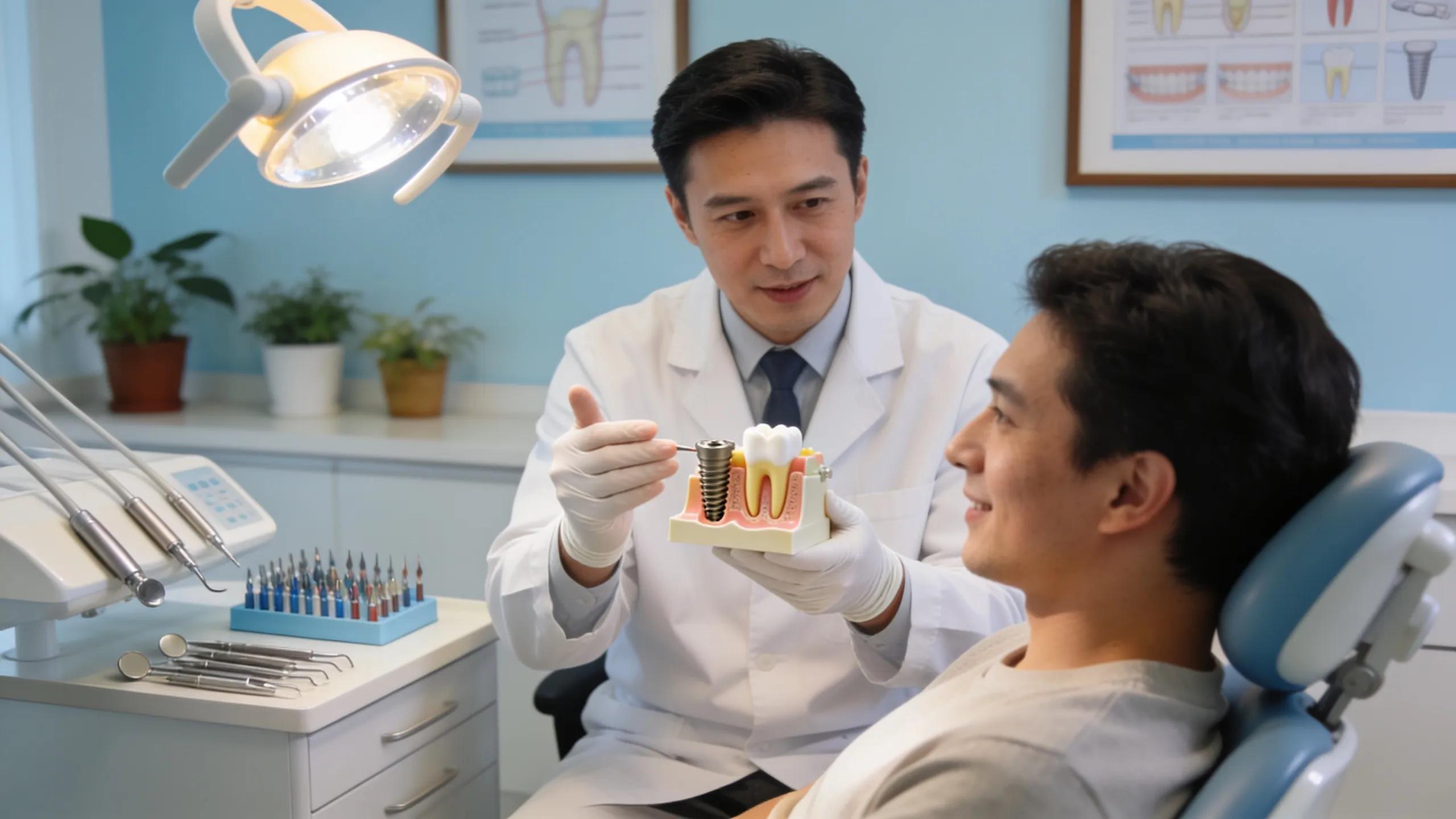 Dental consultation on implants in a modern clinic